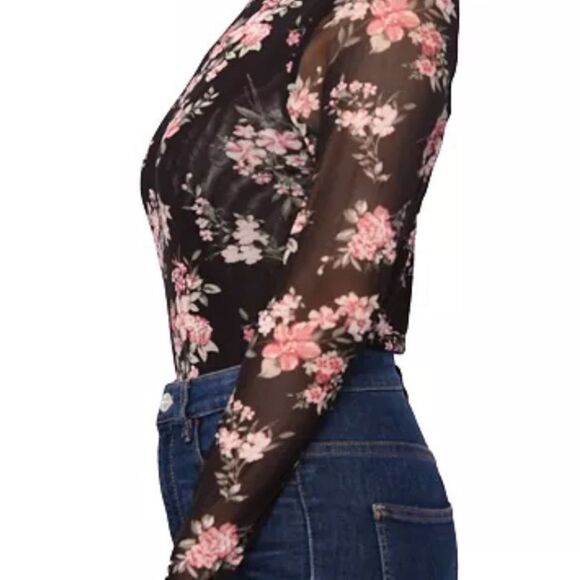 Derek Heart floral sheer thong bodysuit size small - Picture 4 of 5